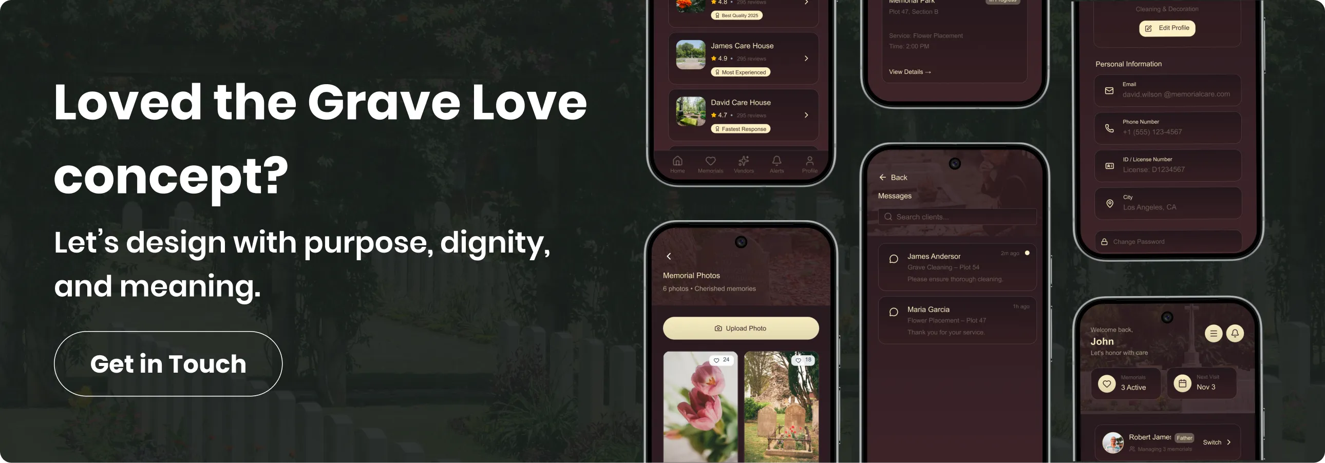 Grave Love App Mockuo