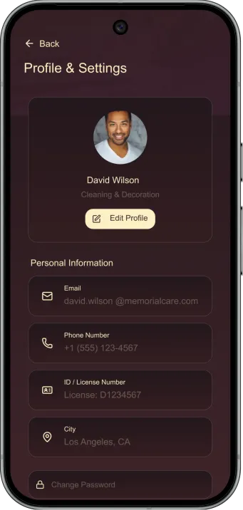 Grave Love App Vendor Screens